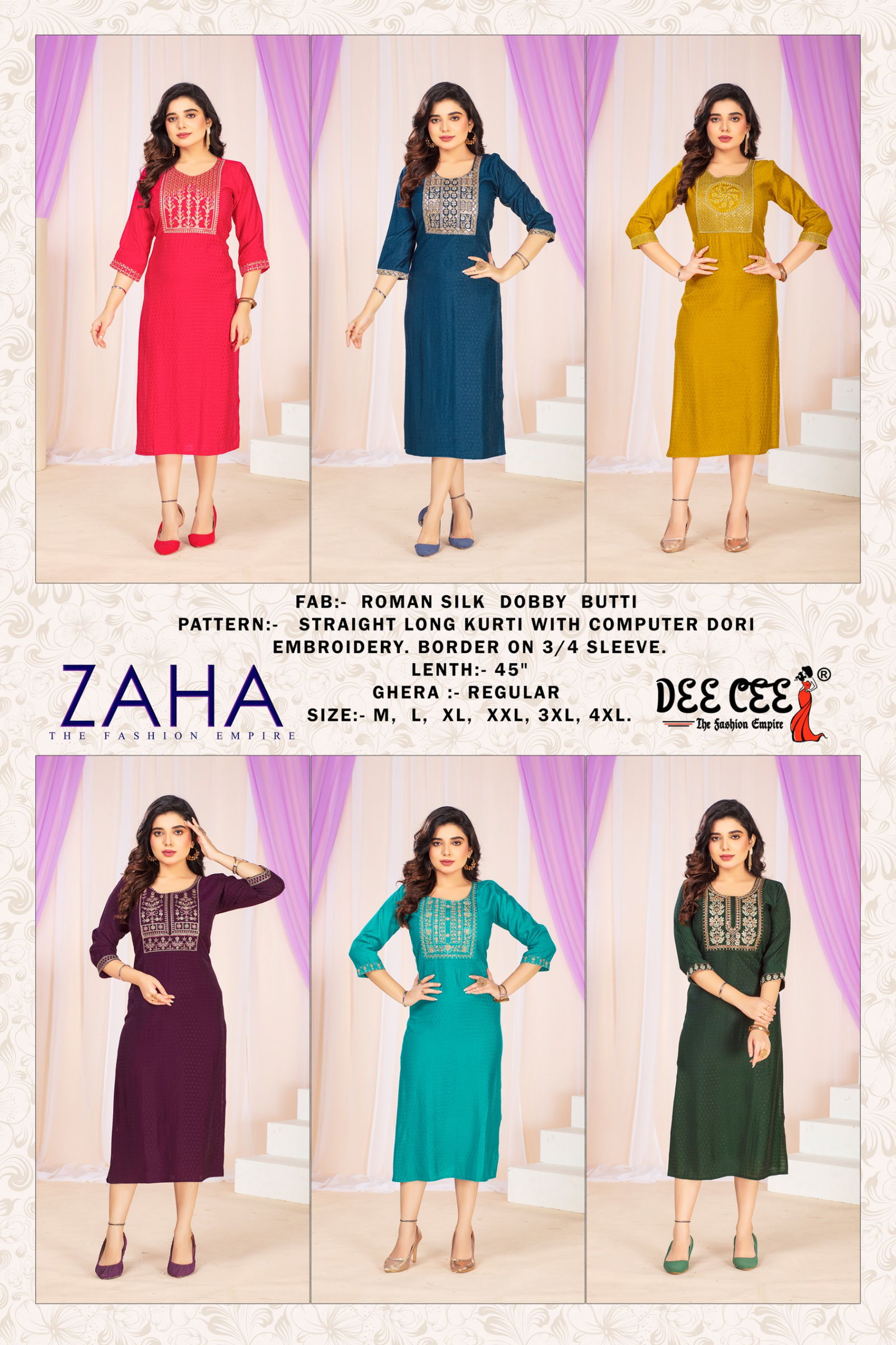 Zaha By Deecee Casual Wear Roman Silk Kurtis Wholesale Shop In Surat
